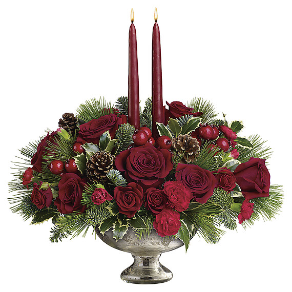 Mercury Glass Bowl Bouquet